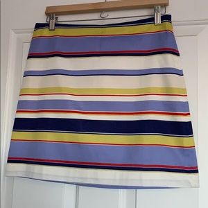 Multicolored striped Loft skirt